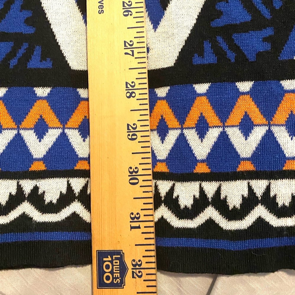 Flying Tomato Blue and Orange Aztec Geometric Pattern mini knit Dress size S - Picture 5 of 6